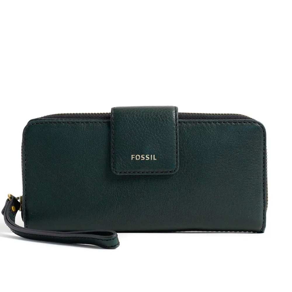 Fossil Madison Zip Clutch Color: Spruce